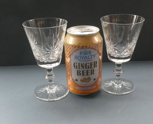 FOUR ONLY. Vintage Edinburgh Crystal Claret or Small Wine Glasses. STAR OF EDINBURGH Pattern. 5 1/8 inches