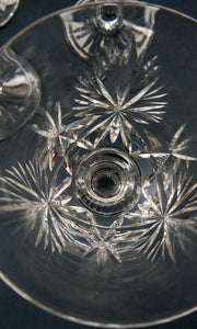 FOUR ONLY. Vintage Edinburgh Crystal Claret or Small Wine Glasses. STAR OF EDINBURGH Pattern. 5 1/8 inches