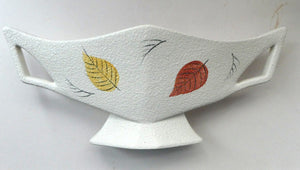1950s Crown Devon Amorphic Abstract Red and White Vase Autumn Leaves