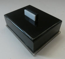 Load image into Gallery viewer, Vintage 1930s Art Deco Early Plastic / Phenolic Black and White Lidded Trinket or Jewellery Box
