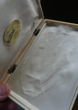 Load image into Gallery viewer, 1930s Art Deco Cream Celluloid Trinket Box with Faux Decorative Clasps and a Hinged Lid
