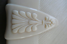 Load image into Gallery viewer, 1930s Art Deco Cream Celluloid Trinket Box with Faux Decorative Clasps and a Hinged Lid
