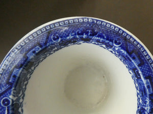 1920s ROYAL DOULTON Miniature Meat Pot. Flow Blue with Traditional Willow Pattern