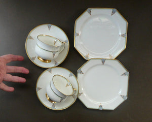 Pair of 1920s PARAGON Bone China ART NOUVEAU Pattern Trio