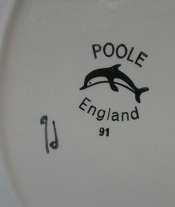 Early 1970s POOLE DELPHIS Shield Dish / Plate. Decorated by Pamela Bevans. 12 inches
