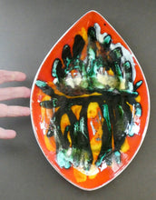 Load image into Gallery viewer, Early 1970s POOLE DELPHIS Shield Dish / Plate. Decorated by Pamela Bevans. 12 inches
