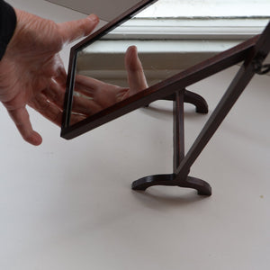 Fine Edwardian Miniature Table-Top Size Mahogany Swivel  or Tilting Cheval Mirror. Excellent Condition