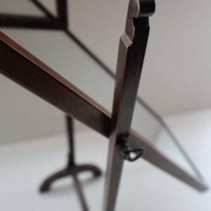Fine Edwardian Miniature Table-Top Size Mahogany Swivel  or Tilting Cheval Mirror. Excellent Condition