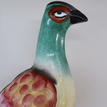 Load image into Gallery viewer, SINGLE LARGE Antique 1870s STAFFORDSHIRE Chimney Ornament of a Fancy Bird Perched on a Mossy Bank
