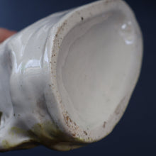 Load image into Gallery viewer, SINGLE LARGE Antique 1870s STAFFORDSHIRE Chimney Ornament of a Fancy Bird Perched on a Mossy Bank
