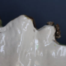 Load image into Gallery viewer, SINGLE LARGE Antique 1870s STAFFORDSHIRE Chimney Ornament of a Fancy Bird Perched on a Mossy Bank
