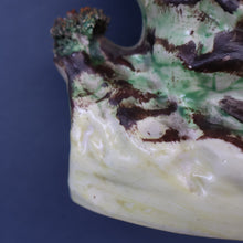 Load image into Gallery viewer, SINGLE LARGE Antique 1870s STAFFORDSHIRE Chimney Ornament of a Fancy Bird Perched on a Mossy Bank
