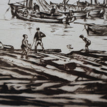 Load image into Gallery viewer, SCOTTISH ART. Sir Muirhead Bone (1876 - 1953). Autumn Breeze, Lowestoft. Pencil signed etching. Dated 1934
