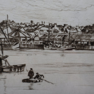 SCOTTISH ART. Sir Muirhead Bone (1876 - 1953). Autumn Breeze, Lowestoft. Pencil signed etching. Dated 1934