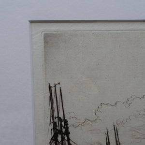 SCOTTISH ART. Sir Muirhead Bone (1876 - 1953). Autumn Breeze, Lowestoft. Pencil signed etching. Dated 1934