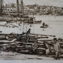 Load image into Gallery viewer, SCOTTISH ART. Sir Muirhead Bone (1876 - 1953). Autumn Breeze, Lowestoft. Pencil signed etching. Dated 1934
