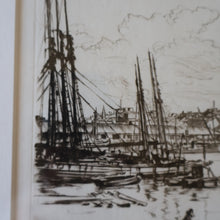 Load image into Gallery viewer, SCOTTISH ART. Sir Muirhead Bone (1876 - 1953). Autumn Breeze, Lowestoft. Pencil signed etching. Dated 1934
