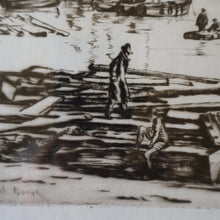 Load image into Gallery viewer, SCOTTISH ART. Sir Muirhead Bone (1876 - 1953). Autumn Breeze, Lowestoft. Pencil signed etching. Dated 1934
