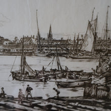 Load image into Gallery viewer, SCOTTISH ART. Sir Muirhead Bone (1876 - 1953). Autumn Breeze, Lowestoft. Pencil signed etching. Dated 1934
