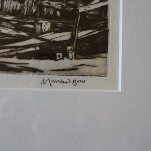 SCOTTISH ART. Sir Muirhead Bone (1876 - 1953). Autumn Breeze, Lowestoft. Pencil signed etching. Dated 1934