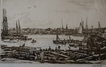 Load image into Gallery viewer, SCOTTISH ART. Sir Muirhead Bone (1876 - 1953). Autumn Breeze, Lowestoft. Pencil signed etching. Dated 1934
