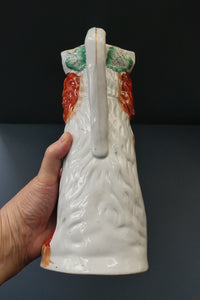 Sweet ANTIQUE STAFFORDSHIRE 19th Century Tall Spaniel Dog Jug or Pitcher