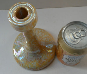 Fine 1930s RUSKIN POTTERY Candlestick with Yellow and Pale Blue Lustre Glazes