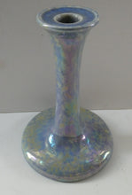 Load image into Gallery viewer, Fine 1920s RUSKIN POTTERY Candlestick with Blue and Mustard Yellow Lustre Glazes
