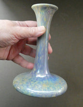 Load image into Gallery viewer, Fine 1920s RUSKIN POTTERY Candlestick with Blue and Mustard Yellow Lustre Glazes
