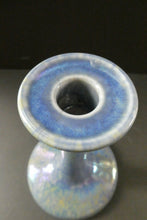 Load image into Gallery viewer, Fine 1920s RUSKIN POTTERY Candlestick with Blue and Mustard Yellow Lustre Glazes
