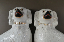 Load image into Gallery viewer, Genuine Antique. LARGE Staffordshire Dogs Chimney Spaniels / Wally Dugs. 12 1/2 inches. in height
