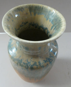 Lovely 1930s RUSKIN POTTERY Large Vase with Crystalline Glazes. 9 3/4 inches in height
