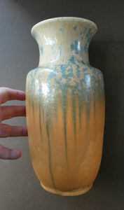 Lovely 1930s RUSKIN POTTERY Large Vase with Crystalline Glazes. 9 3/4 inches in height