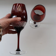 Load image into Gallery viewer, Rare John Rocha for Waterford Crystal. Pair of Large LUME Red Wine Glasses. In Presentation Box. 500 ml
