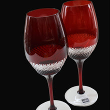 Load image into Gallery viewer, Rare John Rocha for Waterford Crystal. Pair of Large LUME Red Wine Glasses. In Presentation Box. 500 ml
