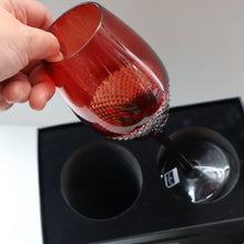 Load image into Gallery viewer, Rare John Rocha for Waterford Crystal. Pair of Large LUME Red Wine Glasses. In Presentation Box. 500 ml
