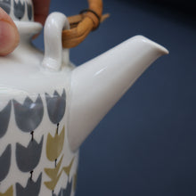Load image into Gallery viewer, RARE Vintage 1950s MARIANNE WESTMAN Teapot, Milk Jug and Open Sugar Bowl by Rörstrand Sweden. "PARTY" Pattern 
