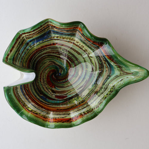 Vintage 1960s Vetro Artistico Veneziano Murano Glass Aventurine Bowl
