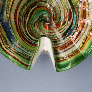 Vintage 1960s Vetro Artistico Veneziano Murano Glass Aventurine Bowl