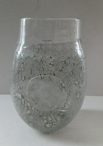 LARGE Kosta Boda Fossil Vase by Kjell Engman (2000). Height 10 3/4 inches. Signed