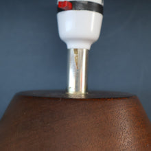 Load image into Gallery viewer, TALL 1970s Scandinavian Style Teak Table Lamp with Woven Straw Cladding
