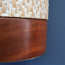 Load image into Gallery viewer, TALL 1970s Scandinavian Style Teak Table Lamp with Woven Straw Cladding
