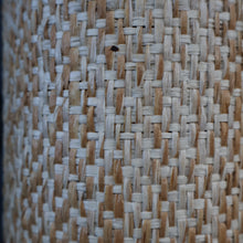 Load image into Gallery viewer, TALL 1970s Scandinavian Style Teak Table Lamp with Woven Straw Cladding
