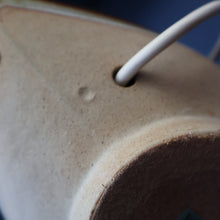 Load image into Gallery viewer, 1960s Medium TREMAEN Nanceddan Pottery Table Lamp. Original Hessian Shade &amp; Paper Label on Base
