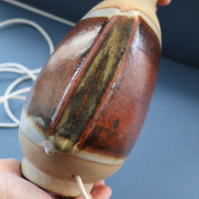 Load image into Gallery viewer, 1960s Medium TREMAEN Nanceddan Pottery Table Lamp. Original Hessian Shade &amp; Paper Label on Base
