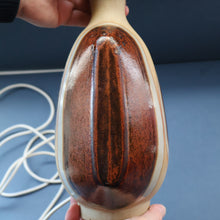 Load image into Gallery viewer, 1960s Medium TREMAEN Nanceddan Pottery Table Lamp. Original Hessian Shade &amp; Paper Label on Base
