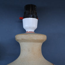 Load image into Gallery viewer, 1960s Medium TREMAEN Nanceddan Pottery Table Lamp. Original Hessian Shade &amp; Paper Label on Base
