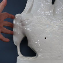 Load image into Gallery viewer, Antique Victorian STAFFORDSHIRE Figurine. Huntsman (Wearing a Cap with Cockade) on Horseback; 14 3/4 inches
