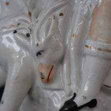 Load image into Gallery viewer, Antique Victorian STAFFORDSHIRE Figurine. Huntsman (Wearing a Cap with Cockade) on Horseback; 14 3/4 inches
