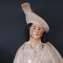 Load image into Gallery viewer, Antique Victorian STAFFORDSHIRE Figurine. Huntsman (Wearing a Cap with Cockade) on Horseback; 14 3/4 inches
